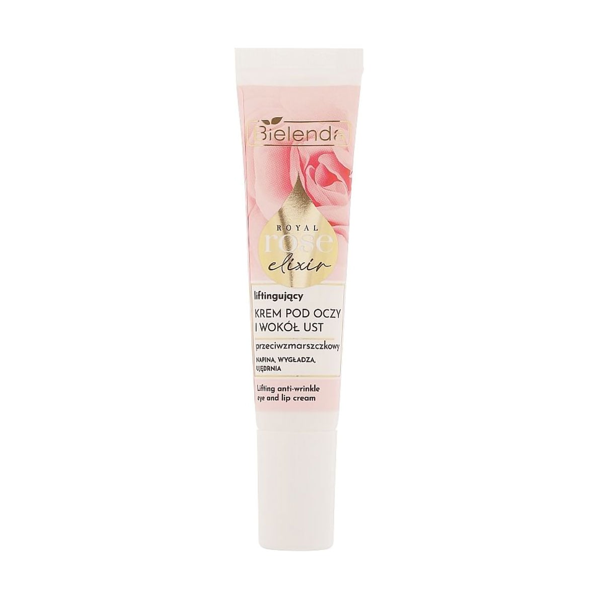 Крем-ліфтинг для шкіри навколо очей та губ Bielenda Royal Rose Elixir Eye And Lip Cream проти зморщок, 15 мл